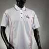 1186 White Navy Red Polo With White Full Logo 2 Men’s Swing Overlock Contrast Polo Shirt