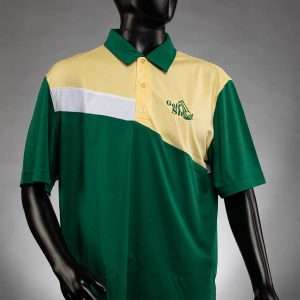 1193 Verdant Green Butter Polo With Green Full Logo Men’s Vapor Flash Colorblock Polo Shirt