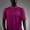 1278 Mulberry Polo With Gold Ball Logo Men's Dry Swing Emboss Pique Short Sleeve Golf Polo Shirt