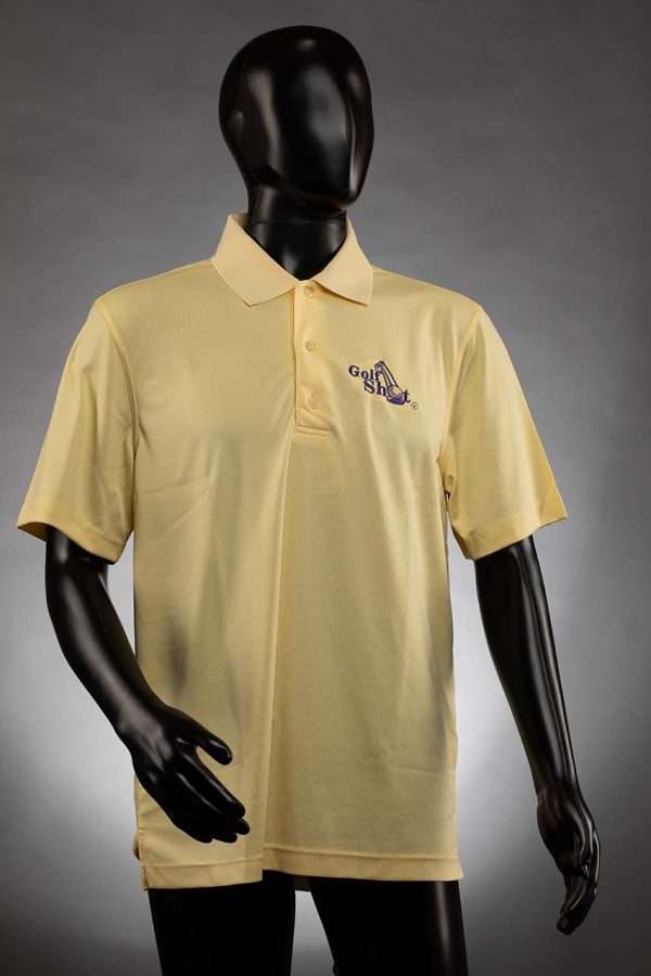 1279 Butter Polo With Purple Full Logo