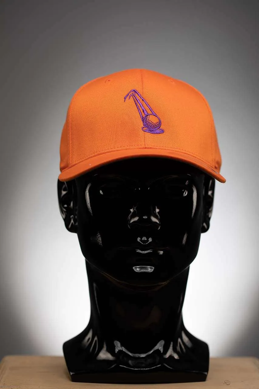 6277 Flexfit Wooly Combed Twill Orange With Purple Ball Logo Flexfit Wooly Combed Twill – Yellow with Purple Ball Logo, Small-Medium