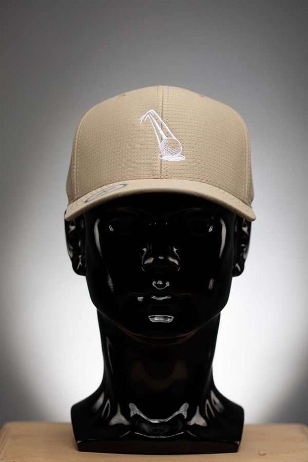 6572 Flexfit Hat Cool Dry Calocks Cap Khaki With White Ball Logo 2 Flexfit Hat Cool & Dry Calocks Cap