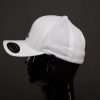 6572 Flexfit Hat Cool Dry Calocks Cap White With Purple Ball Logo Side View Flexfit Hat Cool & Dry Calocks Cap