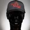 6777 Flexfit Hat Athletic Mesh Cap Black With Red Full Logo 2 Flexfit Hat Athletic Mesh Cap