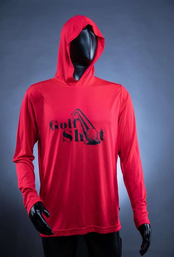 Performance Golf Hoodie Red With Black Full Logo Perfomance Golf Hoodie