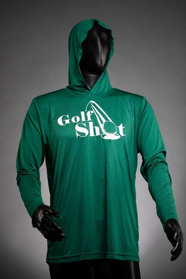 Performance Hoodie Dark Green With White Full Logo Perfomance Golf Hoodie – Green with White Full Logo, X-Small