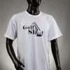 White Golf T-Shirt With Black Ball Logo 5 White T-Shirt