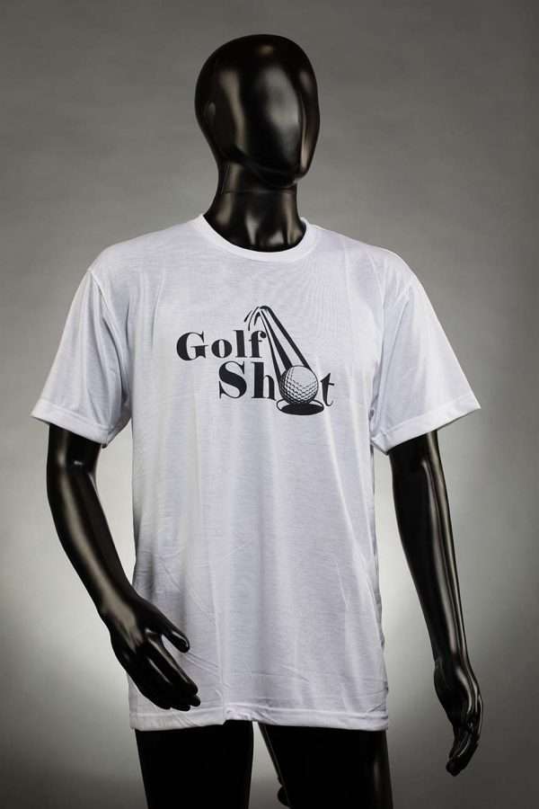 White Golf T-Shirt With Black Ball Logo 5 White T-Shirt