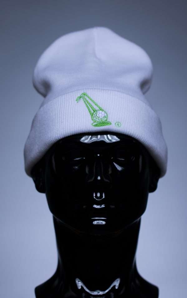 Beanies White With Lime Green Logo Scaled