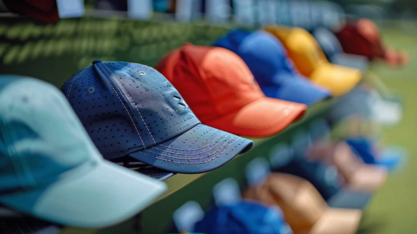 an image of hats used for sun protection in golf