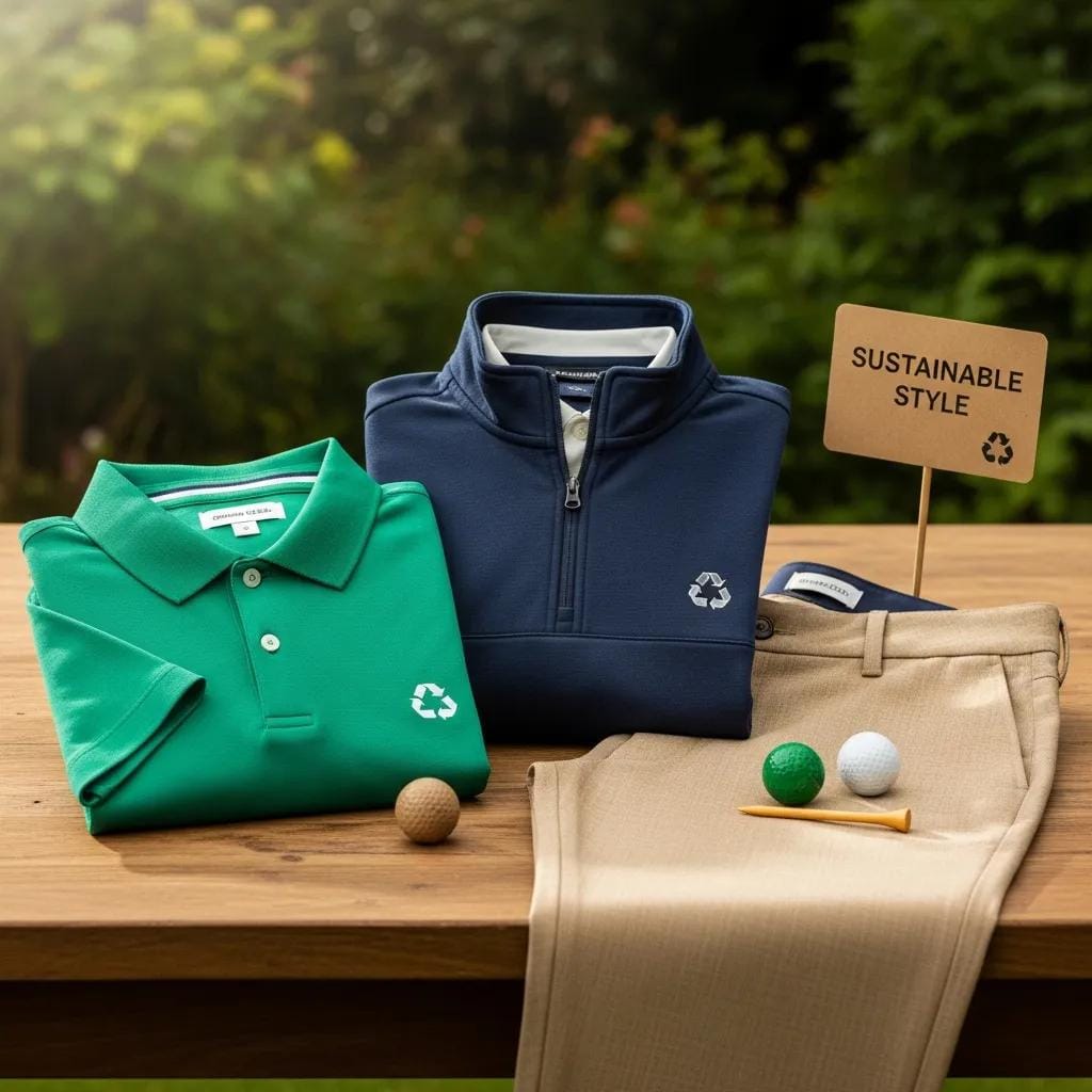 Close-up of eco-friendly fabrics used in golf apparel